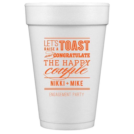 Let's Raise a Toast Styrofoam Cups